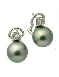 Dalia Diamond 18K Tahitian Black Pearl Earrings