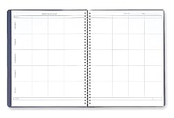 House of Doolittle Lesson Planner 8  x 11 Inch with 8 Periods, 40+ Weeks, and a Blue Embossed Leatherette Cover Recycled  (HOD51007)