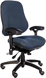 BodyBilt J2507x Blue Fabric High Back Task Ergonomic Chair with Arms, Grade 3 Comfortek, 22