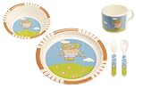 Playshoes 4010952309973 Baby-Teller-Set 5-teilig aus Melamin mit tollem Elefantenmotiv