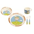 Playshoes 4010952309973 Baby-Teller-Set 5-teilig aus Melamin mit tollem Elefantenmotiv