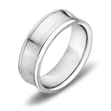 14k White Gold Men's Wedding Band, 7mm