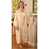 DreamSacks - JR710-HON-L/XL - Bamboo Pattern Silk Bathrobe - Honey - Large / X-Large