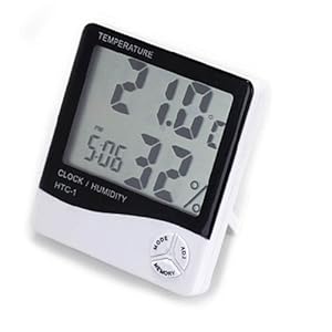 Portable High Precision Digital LCD Display Temperature & Humidity Meter Clock Alarm (Model: M010413)
