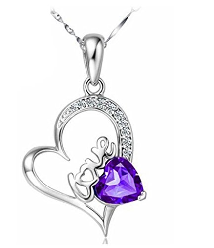 Amor LOVE Heart Pendant Silver Pendant Necklace
