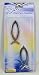 2 Mini Silver Jesus Fish Car Decal Christian Emblem