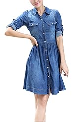 Denim Cocktail  Shirt Party Dress 