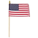 US stick flag 8in x 12in Standard wood stick with spear tip