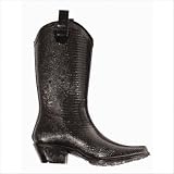 Women's Western Cowboy Lizard Rain Boot in Black Size: 11