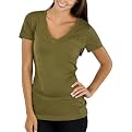 Mossimo Supply Co. Juniors V-Neck Knit Tee - Seaweed Wrap
