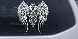 White 22in X 24.5in -- Tribal Wings and Cross Christian Car Window Wall Laptop Decal Sticker