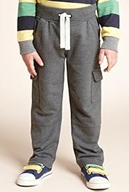 Pure Cotton Ribbed Waistband Cargo Joggers
