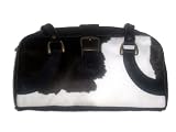 Calf Skin Cow Print Leather Fur Bag Handbag Purse LCP_BLACKDFMD1_023