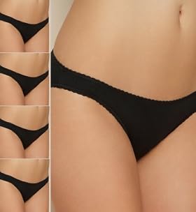 5 Pack Cotton Rich Plain Bikini Knickers