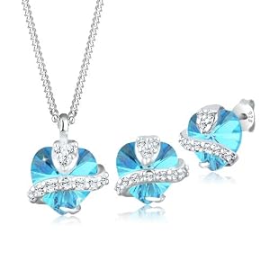 Elli Damen-Schmuckset Kette + Ohrstecker 925 Sterling Silber Länge 45cm 0901641713_45
