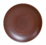 Quid - 7065045 - Set de 6 Assiettes Dessert - Biloba Marron - Gamme Excellence - Grès - 20 cm
