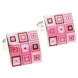 Quilted Cufflinks in Pink by Cuff-Daddy