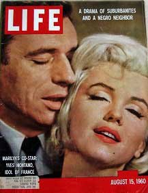 Life Magazine August 15, 1960 -- Cover: Marilyn Monroe and Yves Montand