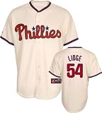 MLB Men's Philadelphia Phillies Brad Lidge Ivory Alternate Short Sleeve 6 Button Synthetic Replica Baseball Jersey Spring 2012  (Ivory, Large)