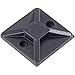Cable Tie Mount, Heavy Duty 4 Way, Adhesive, Screw, 3.1 mm, Black, Nylon 6.6 (Polyamide 6.6), 19 mm