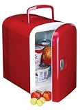 Mini Kühlschrank ROT mit 12 V Anschluss für Camping Auto Urlaub