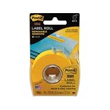 Post-it Tape Roll Removable Labels, Yellow, 1 Inches x 700 Inches (2600-Y)