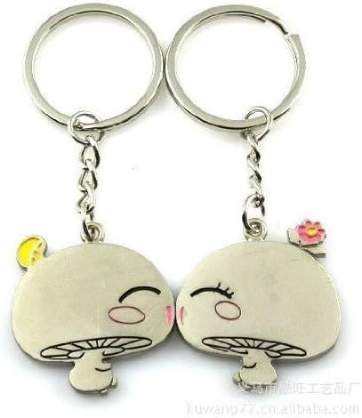Cookids Mushroom Lovers Kiss Alloy Metal Keychain Keyring/love Couple Keychain Unique Special Cute Novel Giftï¼ÂEa Pairï¼ÂE by Timesino Cool Fire
