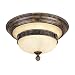 French Country Influence Collection Celing Mount Globe Fixture In French Bronze Finish - 2 Bulbs