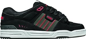 Globe Men's Fusion Skate Shoe,Black/Charcoal/Red,6 M US