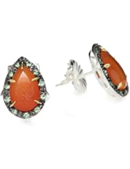 Elizabeth and James Thorns Sterling Silver Orange Carnelian Stud Earrings
