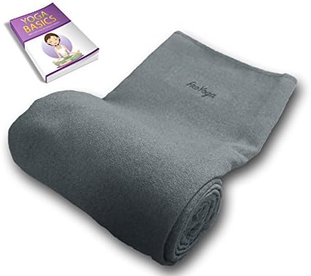 Non-slip Yoga Towel for Hot Yoga. Absorbent Microfiber for Mats up to 24" X 72" with Bonus Woven Carry Bag