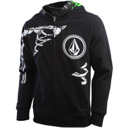 Volcom Men's Zombie Full Zip Sweatshirt, Black, 