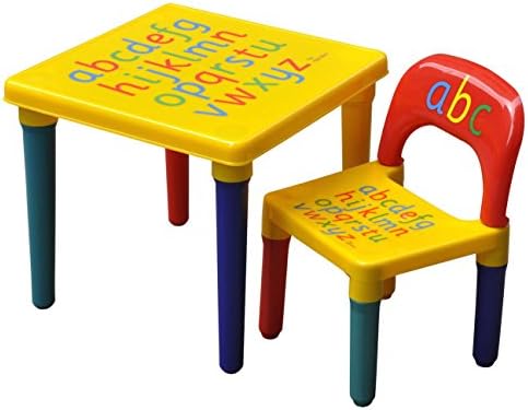 Children Kids Alphabet Learn & Play Table & Chair Set Children Furniture Educational Gift by TJM Ltd