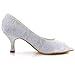 Elegantpark EP11013-25 Women Pumps Peep Toe Mid Heel Lace Satin Bridal Wedding Shoes