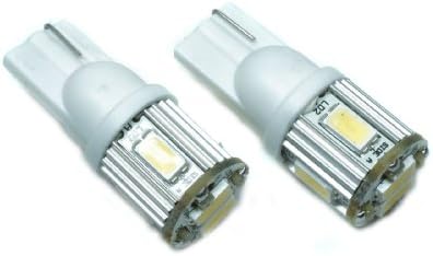 Kolite 2 Pcs T10 3W 6- LG 5630 SMD LED High Power Wedge Warm White 5000K 194 168 501 W5W 12V 200Lumen High Intensity LED Replacement Bulbs (0.5W LG LED x 6) 100% Made in Korea