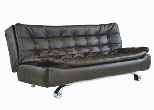 Abbyson Living Ville Convertible Euro Sofa Lounger, Dark Brown