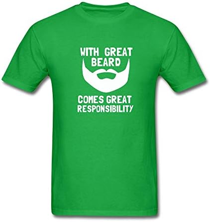 YHYShirt Men's Great Beard Comes Great Responbility T-Shirt XXX-Large Forest Green