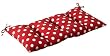 Outdoor Patio Furniture Tufted Bench Loveseat Cushion - Red & White Polka Dot