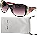 Vox Women's Polarized Sunglasses Designer Rhinestone Vintage Floral Eyewear