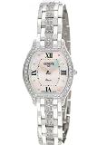 Geneve Italy 14K Solid White Gold Watch 4-Sided Diamond Tonneau shaped with Mother-of-pearl dial and Diamond Bracelet