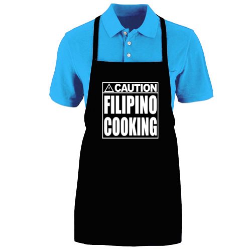 Funny "CAUTION - FILIPINO COOKING" Medium Length Kitchen Unisex Apron