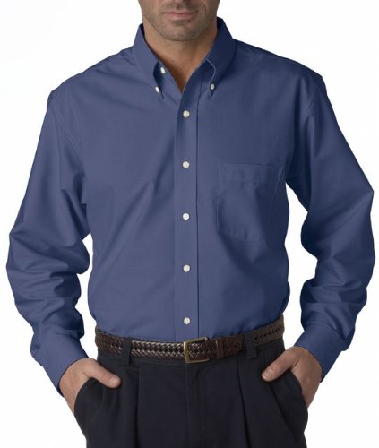 UltraClub Men's Wrinkle-Free Long Sleeve Oxford Shirt