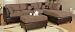 3pcs Sectional Sofa Set with Ottoman in Saddle Finish