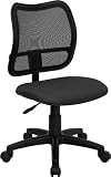 Armless Mesh Back Task Chair with Gray Fabric Seat [WL-A277-GY-GG]