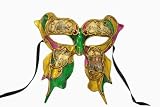 BUTTERFLY RED GREEN NEW ORLEANS MASK MARDI GRAS BALL BUTTERFLY RED GREEN NEW ORLEANS MASK MARDI GRAS BALL