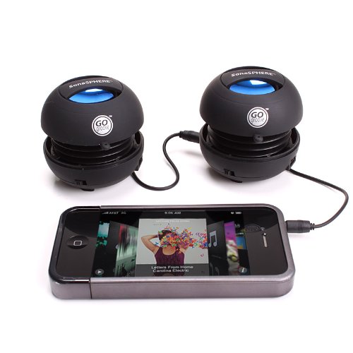TWO PACK - GOgroove SonaSPHERE Rechargeable Mini Portable Speaker for HTC Rezound , Samsung Galaxy S II Skyrocket , Apple iPhone 4s and MANY More phones.