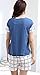 Betusline Women Short Sleeves Pajama Interesting Prints Plaids Shorts Blue