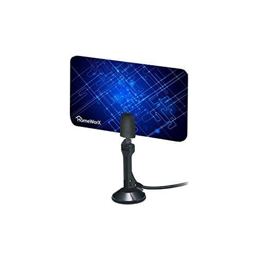 HomeWorx Flat HD Digital Indoor TV Antenna (5 Pack) + ViewTV HDMI Cable