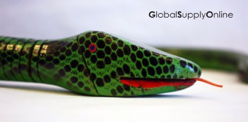 3' Hand Carved Wood Ashley Snake Lime Green exclusively by Address America