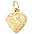 Butterfly Heart Charm 14k Gold 12mm